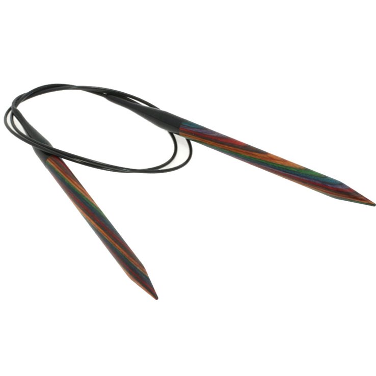 Rundstricknadel Design-Holz Multicolor St.  8,0/ 80cm - von Lana Grossa