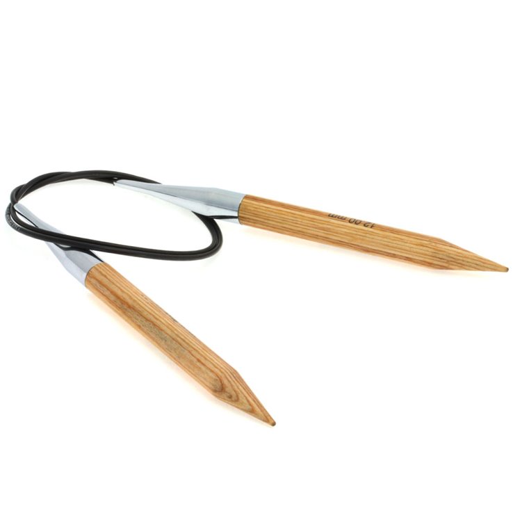 Rundstricknadel Design-Holz Natur St.12,0/80cm - von Lana Grossa