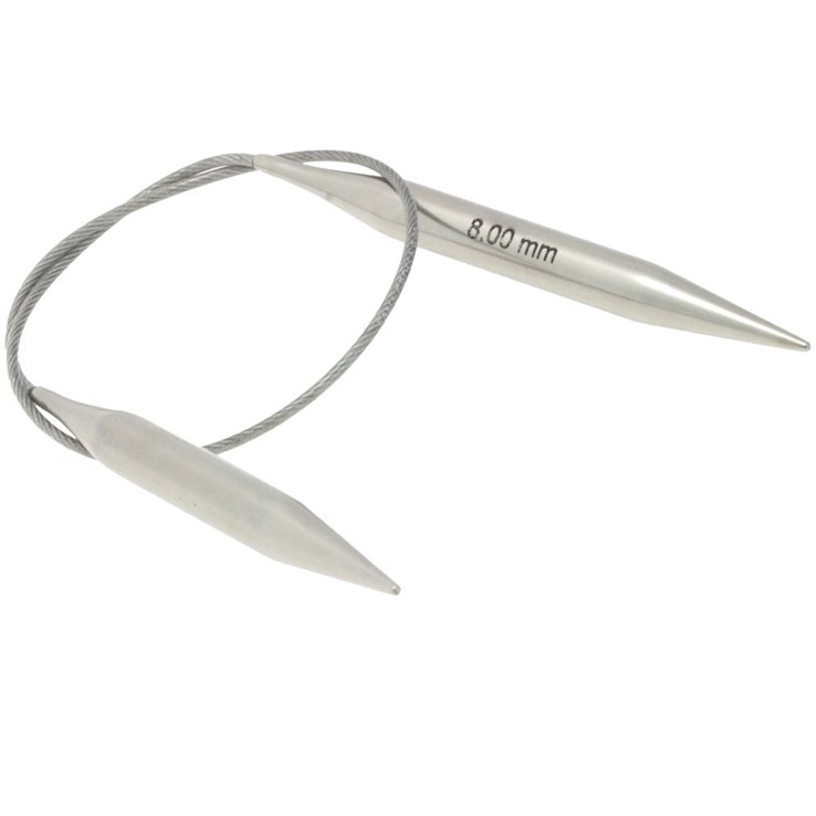 Rundstricknadel Edelstahl St.  8,0/ 40cm   - von Lana Grossa