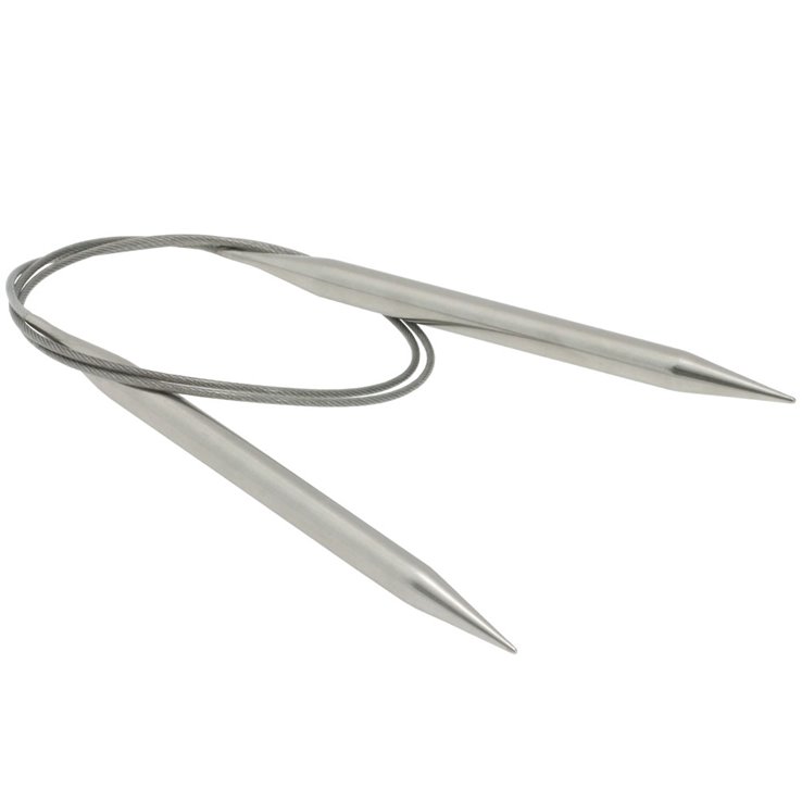 Rundstricknadel Edelstahl St.  8,0/ 80cm  - von Lana Grossa